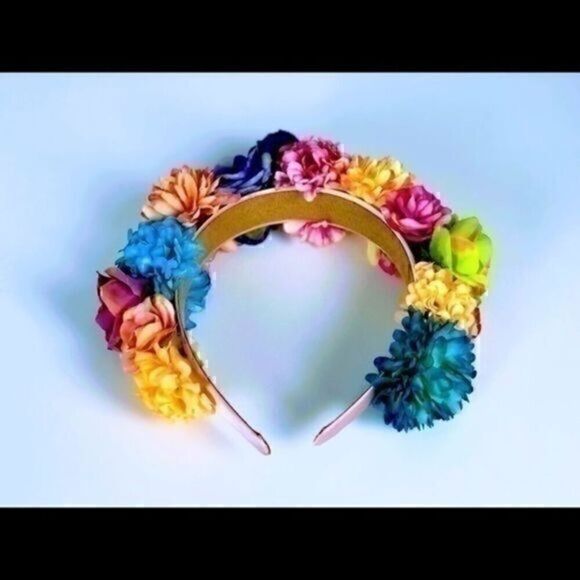 Stunning Handmade Colorful Flower Crown - Picture 2 of 8